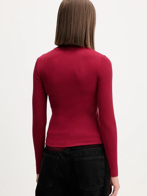 Guess Jeans longsleeve kolor bordowy z półgolfem W5BP23 KA0H1 - zdjęcie produktu nr 2