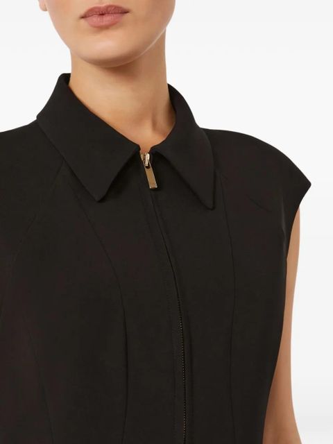 Max Mara Mstalga collared zip-fastening midi dress - Black