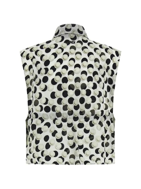 FENDI jacquard polka dot silk top - White - zdjęcie produktu nr 2