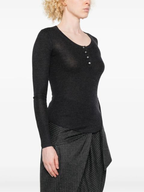 ISABEL MARANT Idite button-front top - Grey