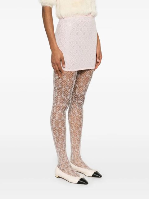 Casablanca crystal-monogram mini skirt - Pink