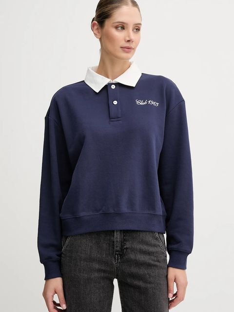 United Colors of Benetton bluza damska kolor granatowy z aplikacją 3WNWD3011 - zdjęcie produktu nr 1