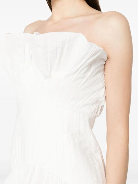 Acler Ascot ruffled strapless gown - White