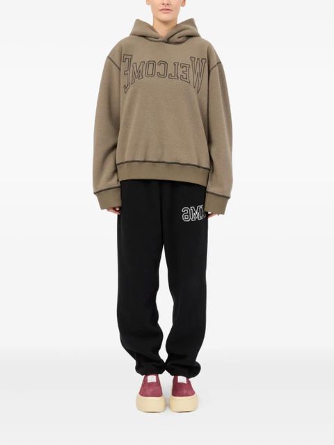 MM6 Maison Margiela slogan-embroidered hoodie - Neutrals - zdjęcie produktu nr 2