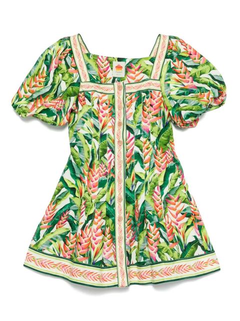 FARM Rio floral-print mini dress - Green - zdjęcie produktu nr 1