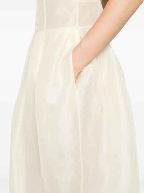 KHAITE Colette V-neck midi dress - Neutrals