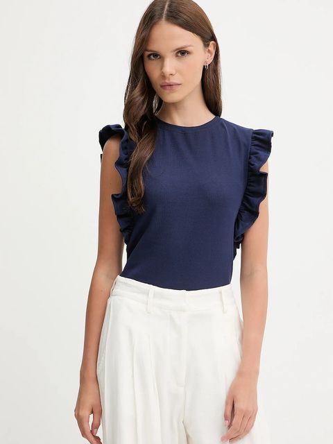 United Colors of Benetton top damskie kolor granatowy 3FMED10A3