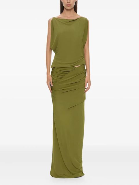 Christopher Esber Christo draped jersey maxi skirt - Green - zdjęcie produktu nr 2