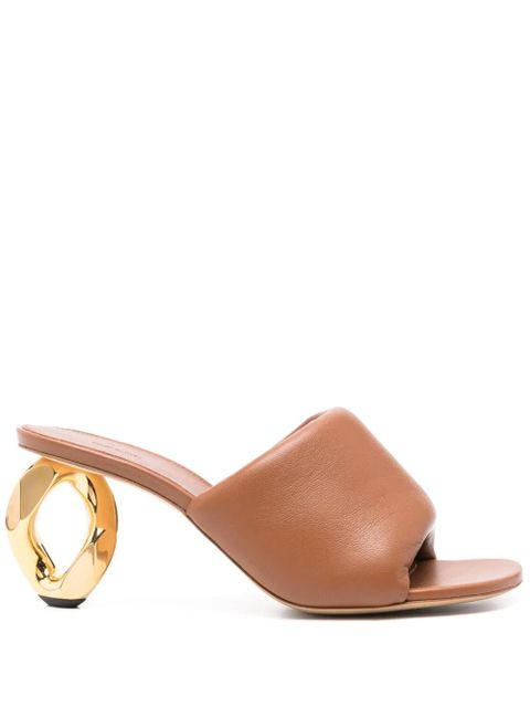 JW Anderson 80mm Chain-heel leather sandals - Brown - zdjęcie produktu nr 1