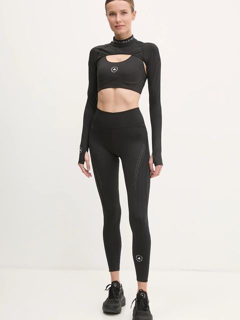 adidas by Stella McCartney legginsy treningowe TruePurpose Optime kolor czarny gładkie JF3796