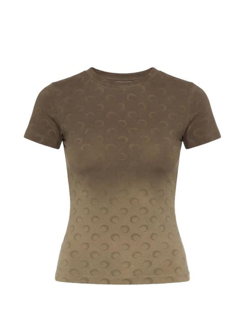 Marine Serre Moon-print Baby Fit T-shirt - Brown - zdjęcie produktu nr 1