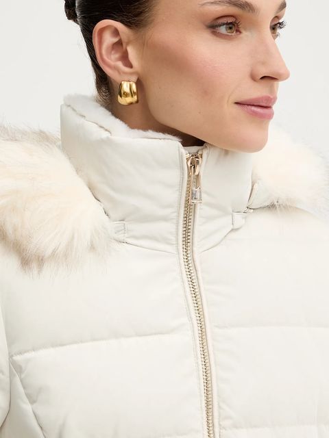 Morgan kurtka puchowa kolor beżowy zimowa GAMONI