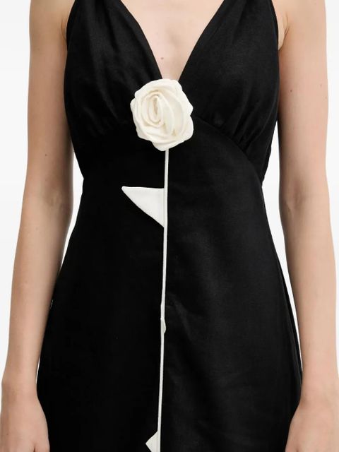 FARM Rio rose V-neck mini dress - Black