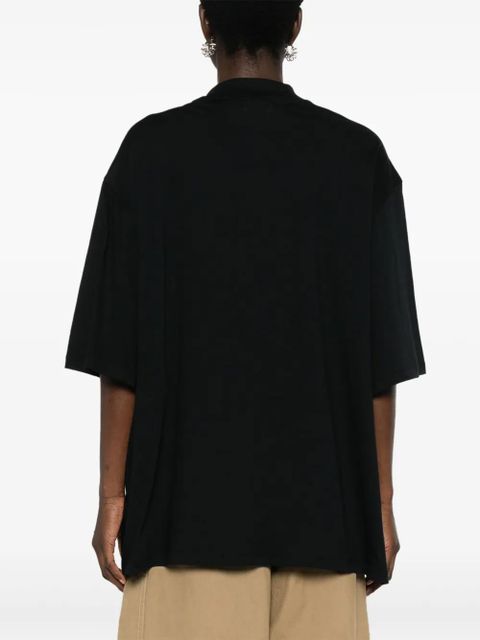 The Attico logo-embroidered cotton T-shirt - Black