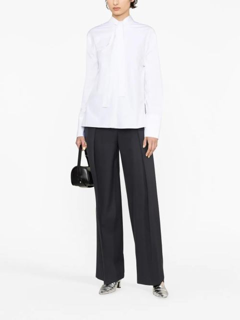 Jil Sander bow-detailing cotton shirt - White - zdjęcie produktu nr 2
