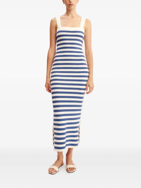 Posse Ari stripe-pattern sleeveless maxi dress - Blue - zdjęcie produktu nr 2