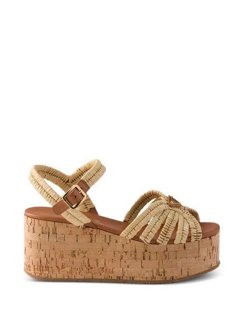 Prada crochet platform sandals - Neutrals - zdjęcie produktu nr 1