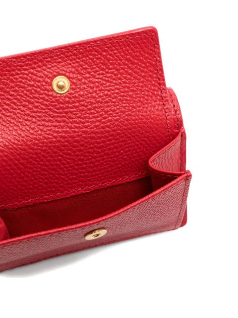 Valentino Garavani V- logo pebble-grain logo wallet - Red