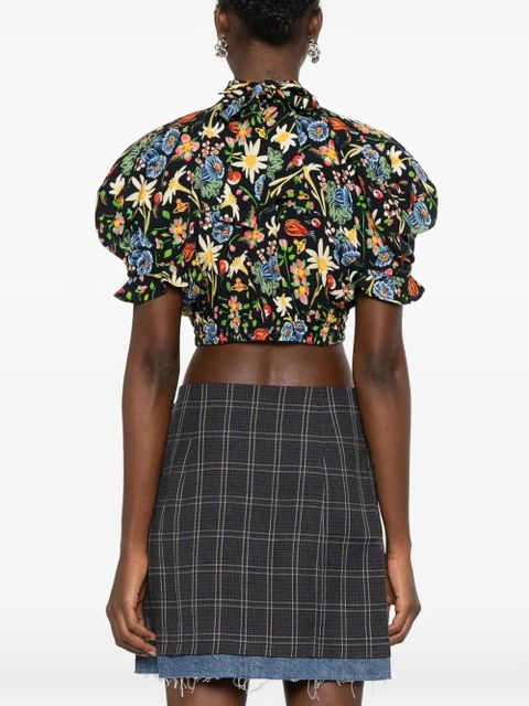 Vivienne Westwood floral cropped blouse - Black