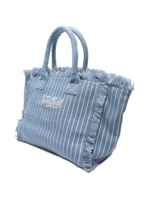 MC2 Saint Barth Vanity embossed striped fringe tote bag - Blue - zdjęcie produktu nr 2