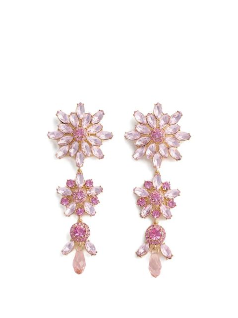 Self-Portrait flower crystal drop earrings - Gold - zdjęcie produktu nr 1
