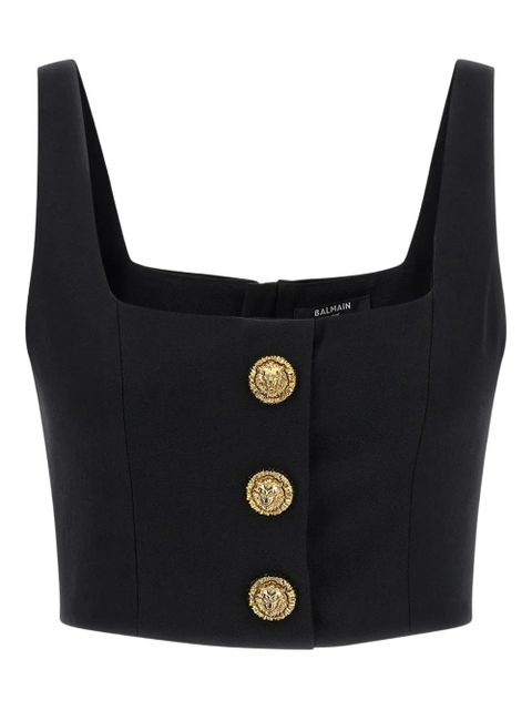 Balmain button-fastening cropped top - Black - zdjęcie produktu nr 1
