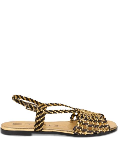 ETRO woven flat sandals - Gold - zdjęcie produktu nr 1