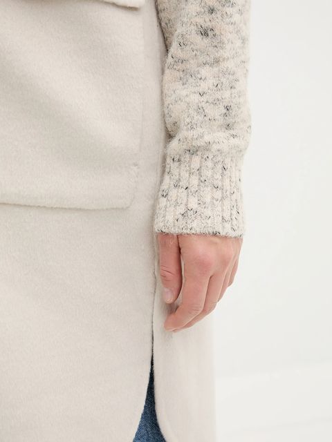 Desigual płaszcz z wełną JINU kolor beżowy 25WWEW59