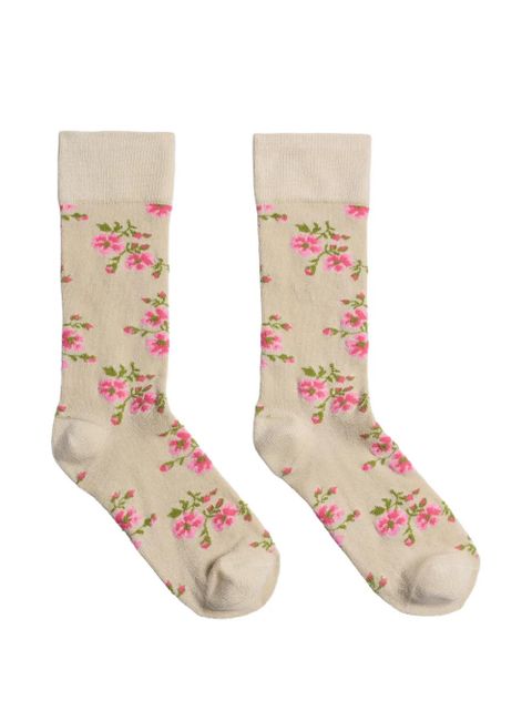 Simone Rocha floral-pattern long socks - Neutrals - zdjęcie produktu nr 1