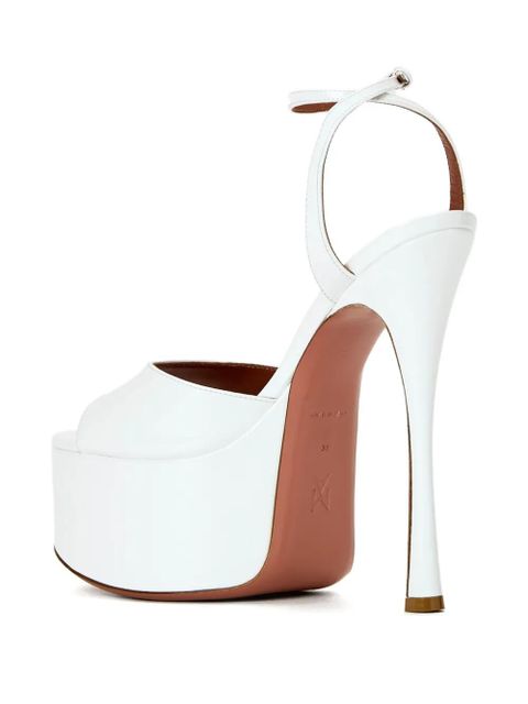 Amina Muaddi 155mm Aya platform sandals - White