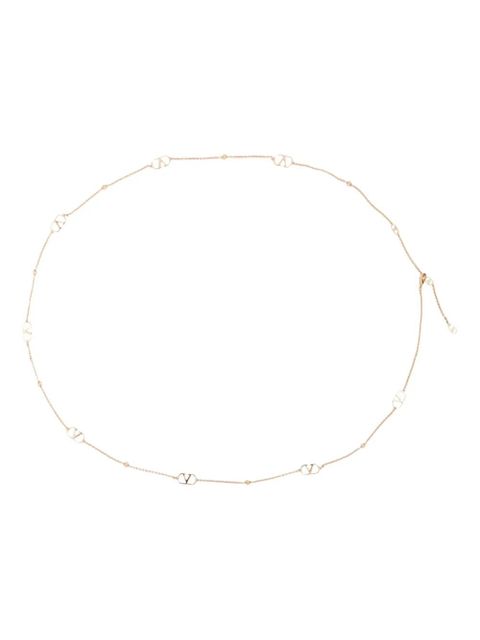 Valentino Garavani V-logo beaded necklace - Gold