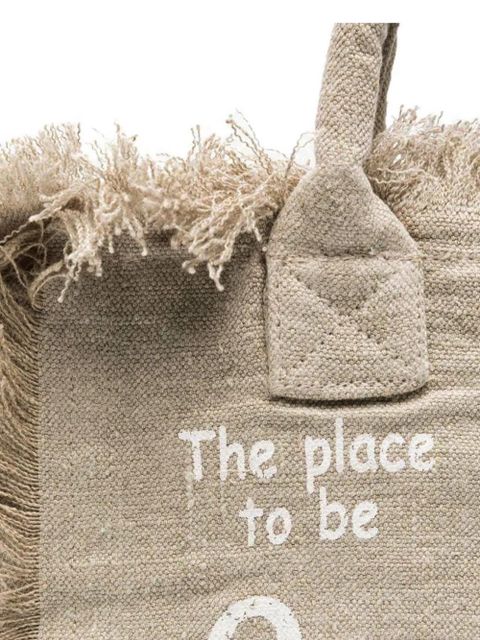 MC2 Saint Barth fringed logo-detail shoulder bag - Neutrals