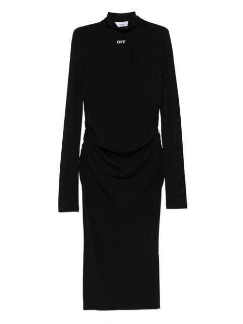 Off-White Off Stamp high-neck ruched dress - Black - zdjęcie produktu nr 1
