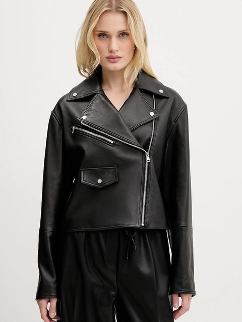 HUGO ramoneska skórzana kolor czarny przejściowa 50545066 - zdjęcie produktu nr 2