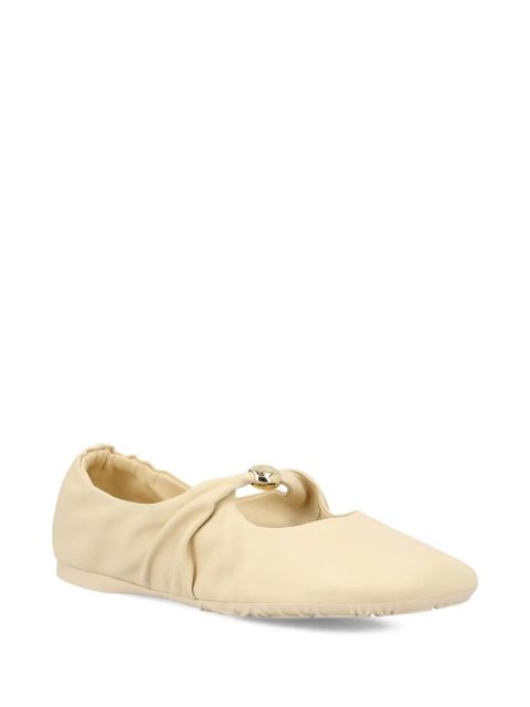 LOEWE Pebble Soft pleated knot ballet flats - Neutrals