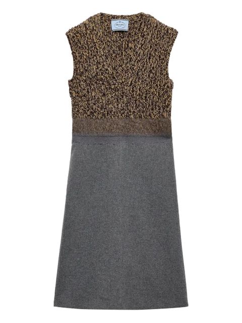 Prada fur-collar wool dress - Brown - zdjęcie produktu nr 1