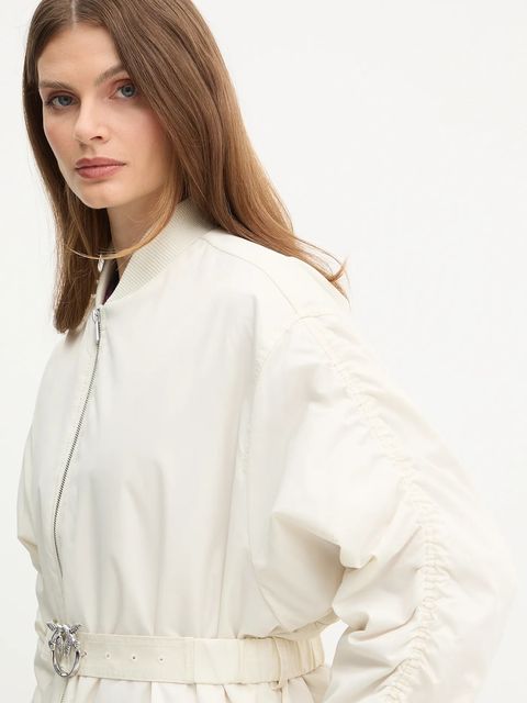 Pinko kurtka kolor beżowy przejściowa oversize 105340 A2OL