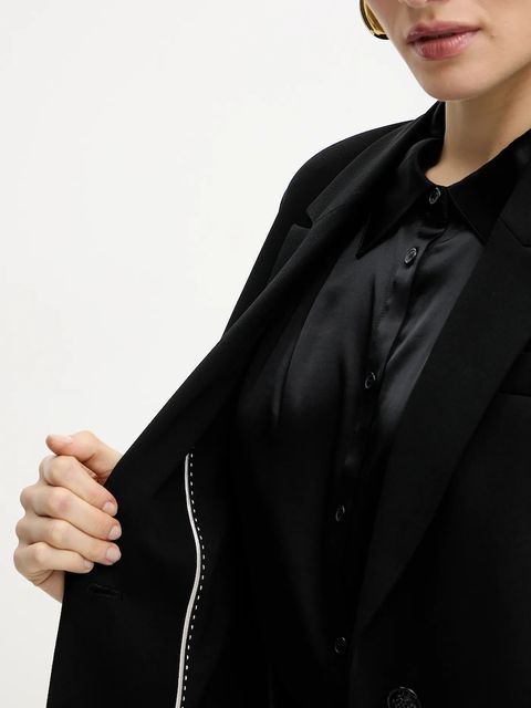 Guess marynarka THEOLINE kolor czarny jednorzędowa gładka W5YN46 WGHC2