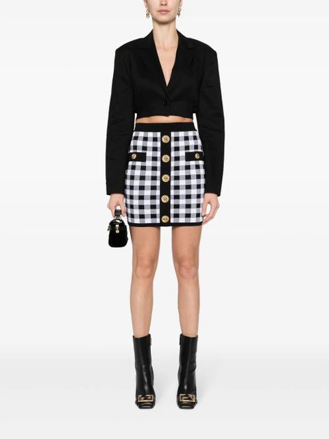 Balmain gingham fine-knit miniskirt - Black - zdjęcie produktu nr 2