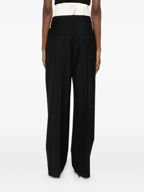 Róhe layered-effect pleated trousers - Black