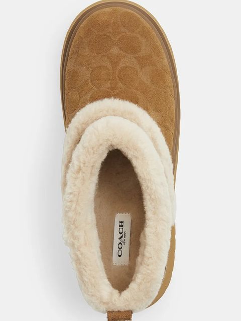 Coach śniegowce Christina Signature kolor beżowy CCO35