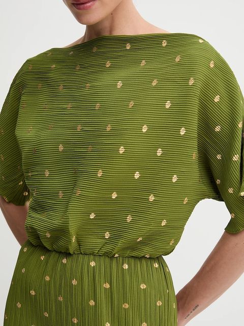 Never Fully Dressed sukienka kolor zielony maxi rozkloszowana NFDDR2965