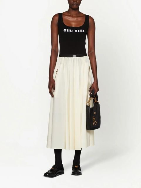 Miu Miu logo-knit ribbed tank top - Black - zdjęcie produktu nr 2