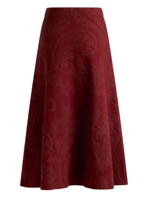 ETRO paisley-jacquard midi skirt - Red - zdjęcie produktu nr 1
