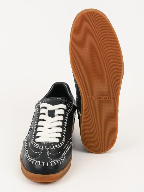 Karl Lagerfeld sneakersy skórzane KANDIDATE damskie kolor czarny KL63810A