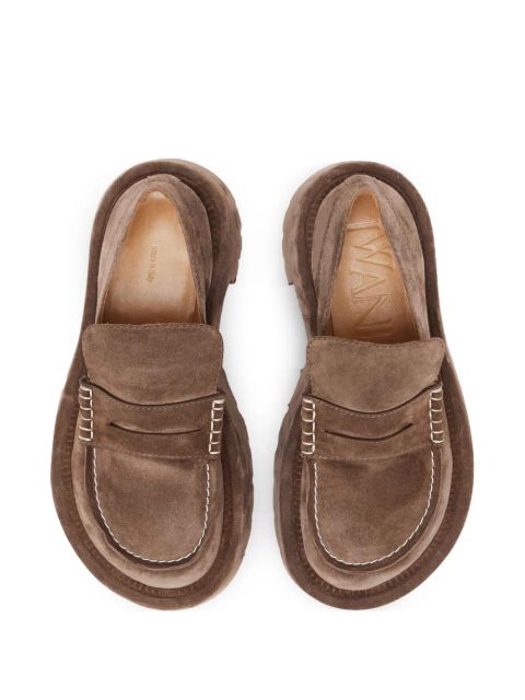 JW Anderson 50mm leather platform loafers - Brown