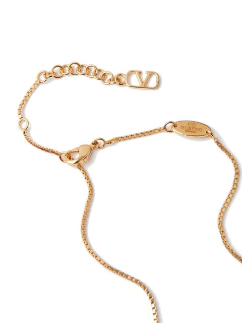 Valentino Garavani VLogo Signature crystal-embellished necklace - Gold