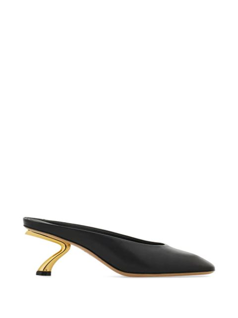 Ferragamo S-shaped heel mules - Black - zdjęcie produktu nr 1