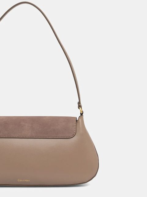 Calvin Klein torebka skórzana kolor beżowy LV04F3337G