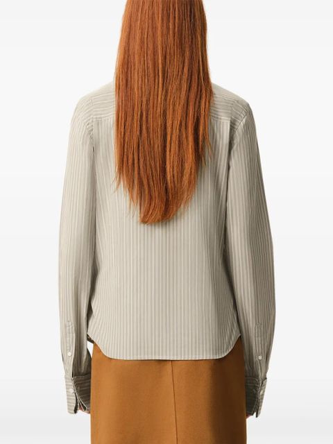 AMI Paris ruffled striped shirt - Grey